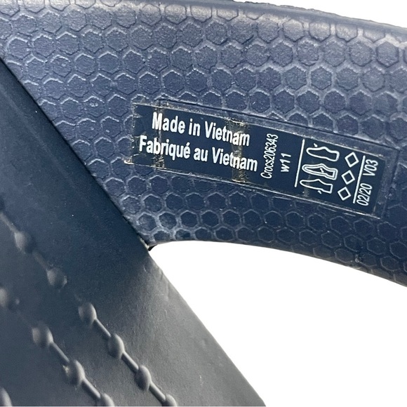 NWOT Crocs Monterey Diamante Blue Embellished Wedge Thong Sandals Size 11 - Picture 14 of 14